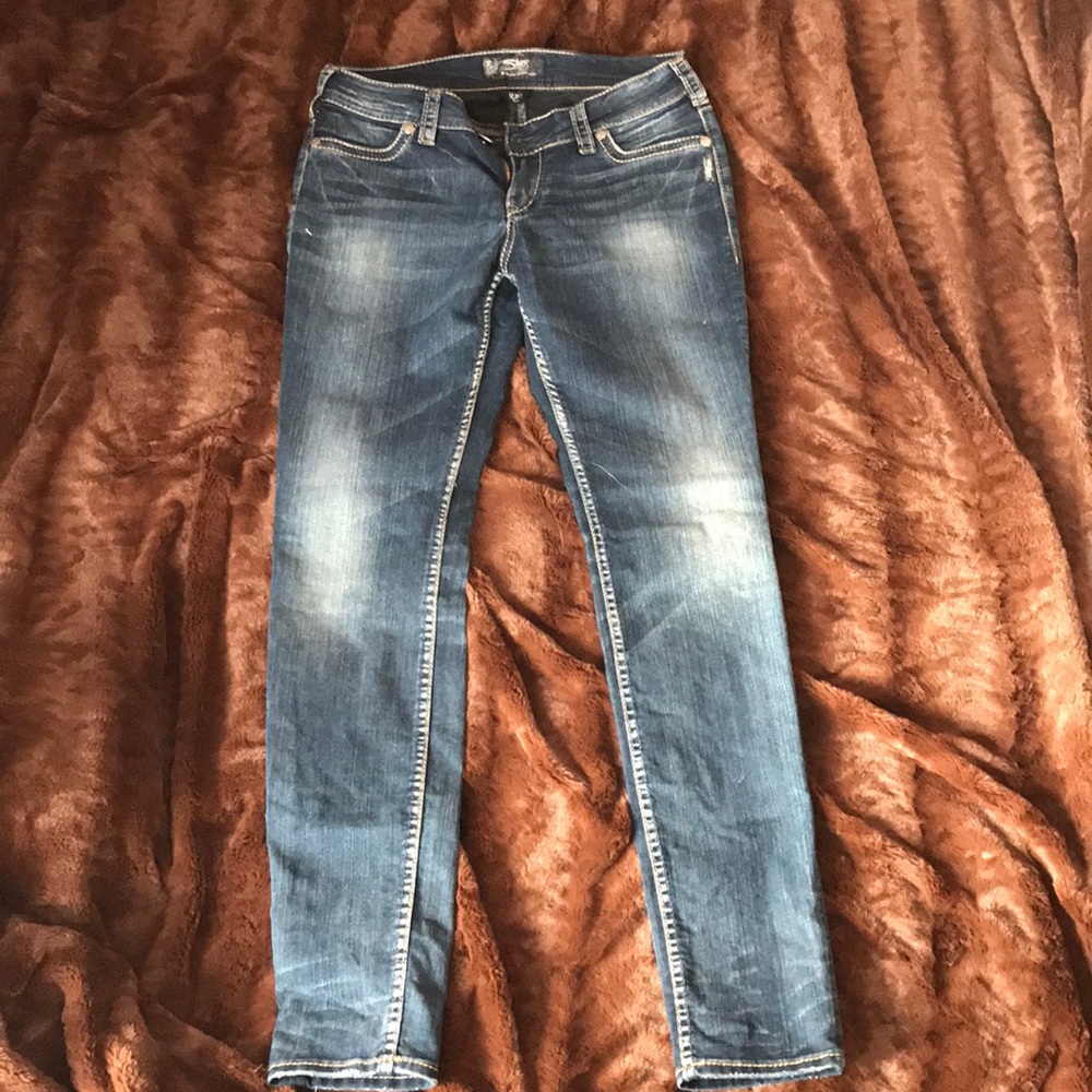 Silver skinny jeans